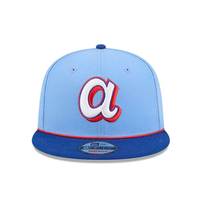 Pictured is this MLB City Connect Atlanta Braves 9FIFTY Snapback cap in Blue. 3