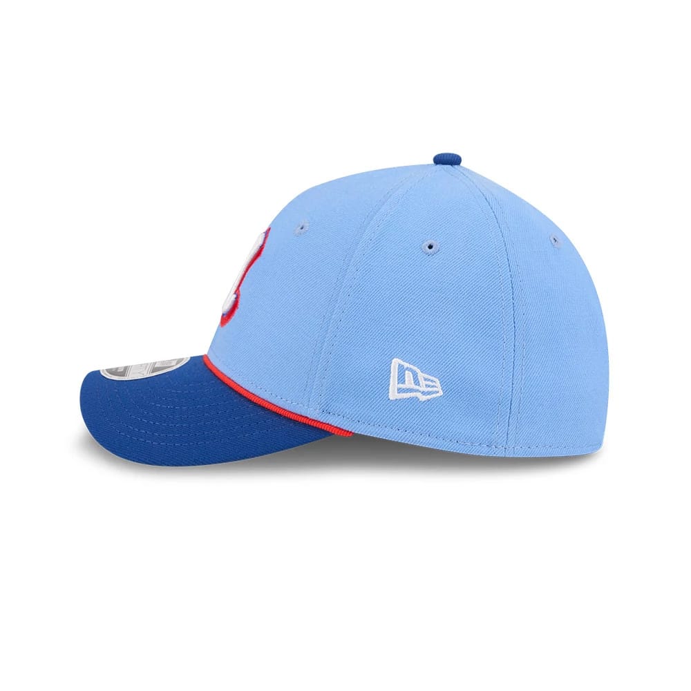 Pictured is this MLB City Connect Atlanta Braves 39THIRTY M-Crown Stretch Fit cap in Blue. 5