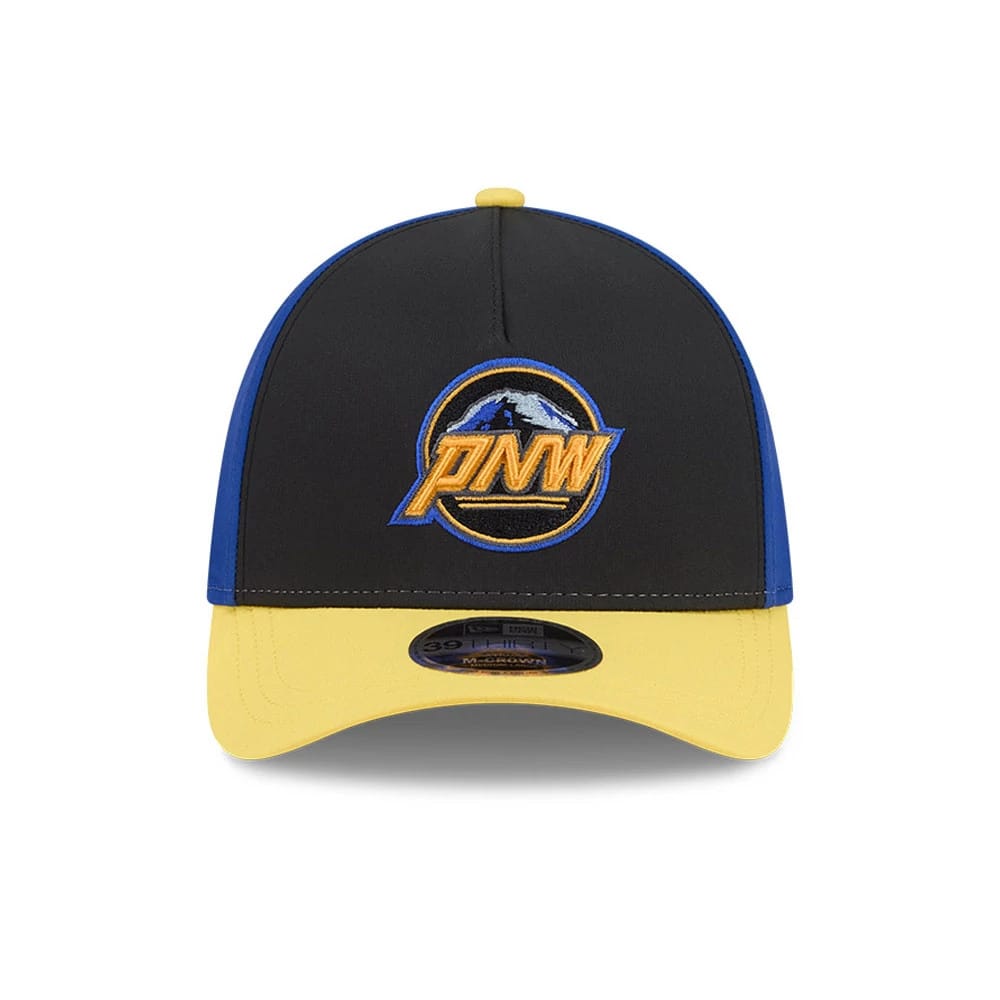 Pictured is this MLB City Connect Seattle Mariners 39THIRTY M-Crown A-Frame Stretch Fit cap in Black. 3