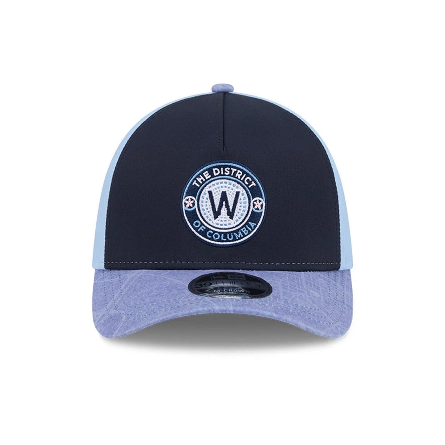 Pictured is this MLB City Connect Washington Nationals 39THIRTY M-Crown A-Frame Stretch Fit cap in Navy. 3