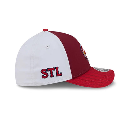 Pictured is this MLB City Connect St. Louis Cardinals 39THIRTY M-Crown A-Frame Stretch Fit cap in red. 5