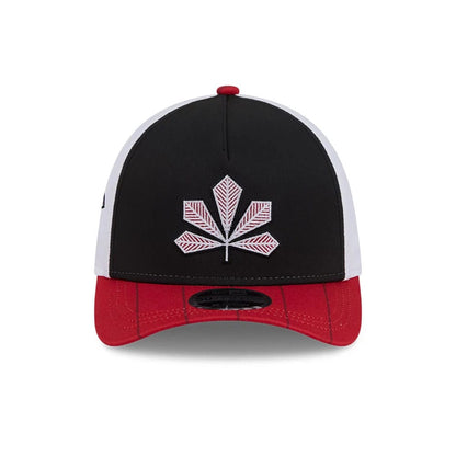 Pictured is this MLB City Connect Cincinnati Reds 39THIRTY M-Crown A-Frame Stretch Fit cap in black. 3