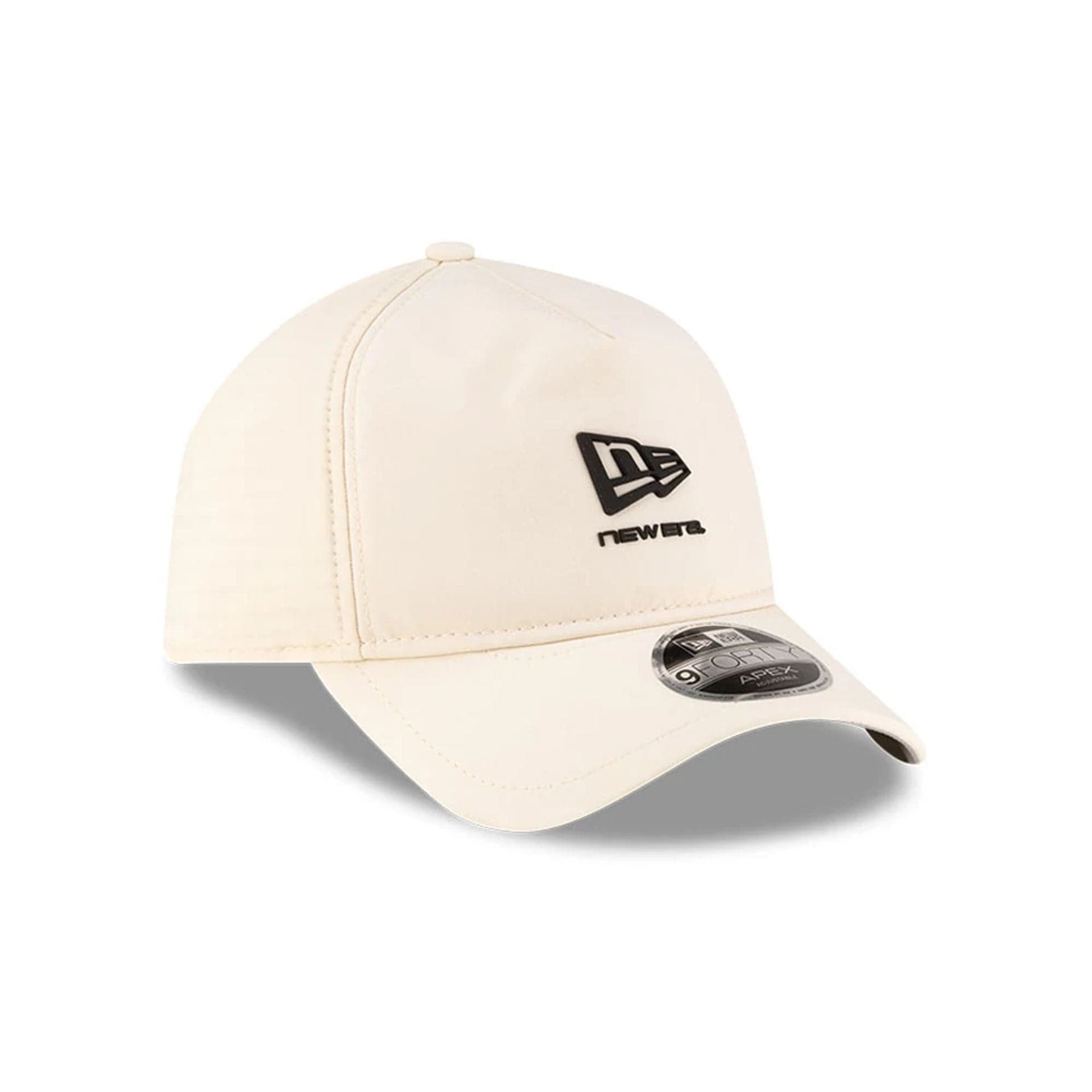 Pictured is this New Era 9FORTY Apex cap in light beige. 4