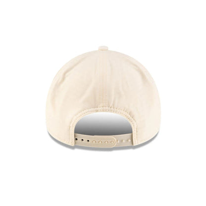 Pictured is this New Era 9FORTY Apex cap in light beige. 5