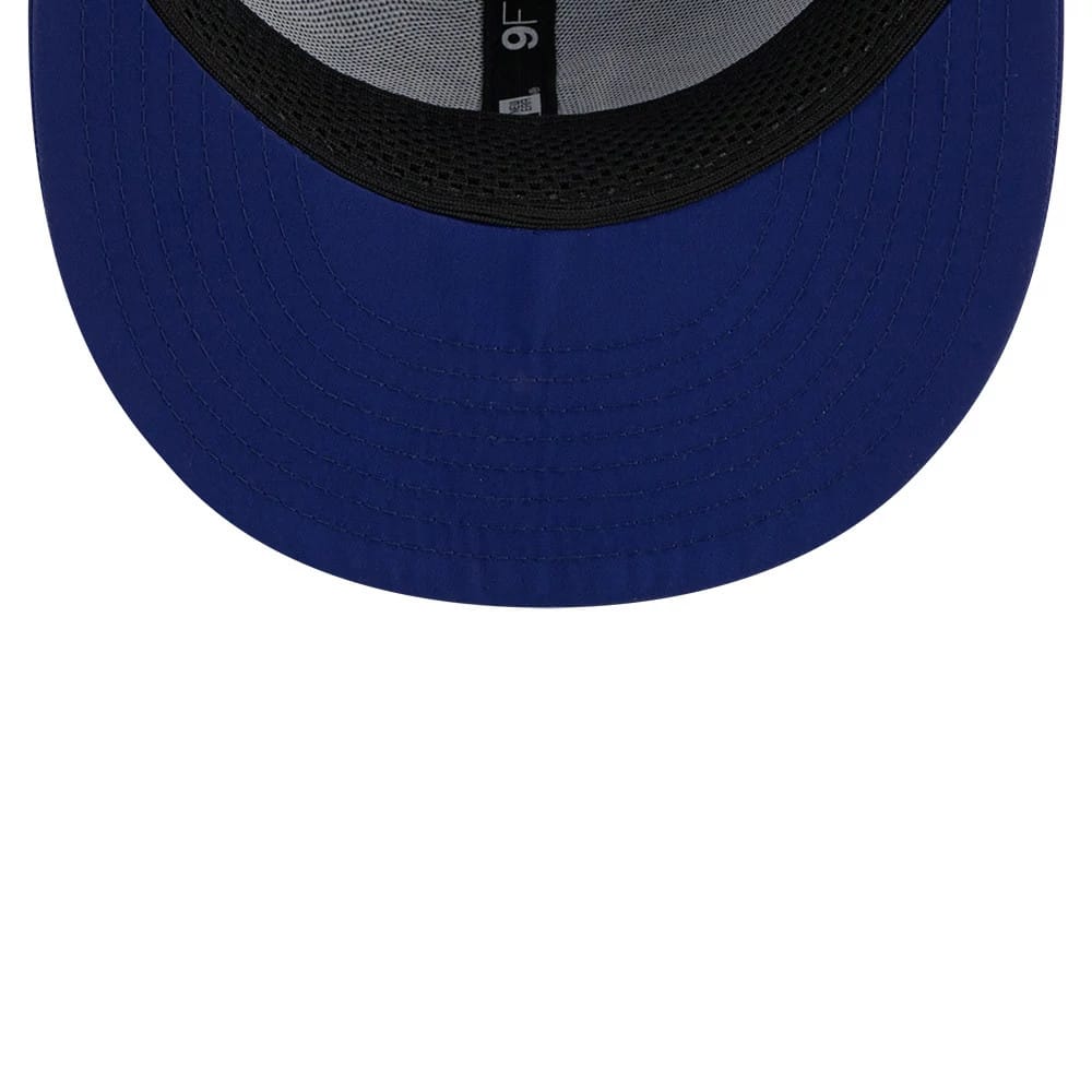 Pictured is this MLB Batting Practice 2026 LA Dodgers 9FIFTY Snapback Adjustable cap in dark blue. 7