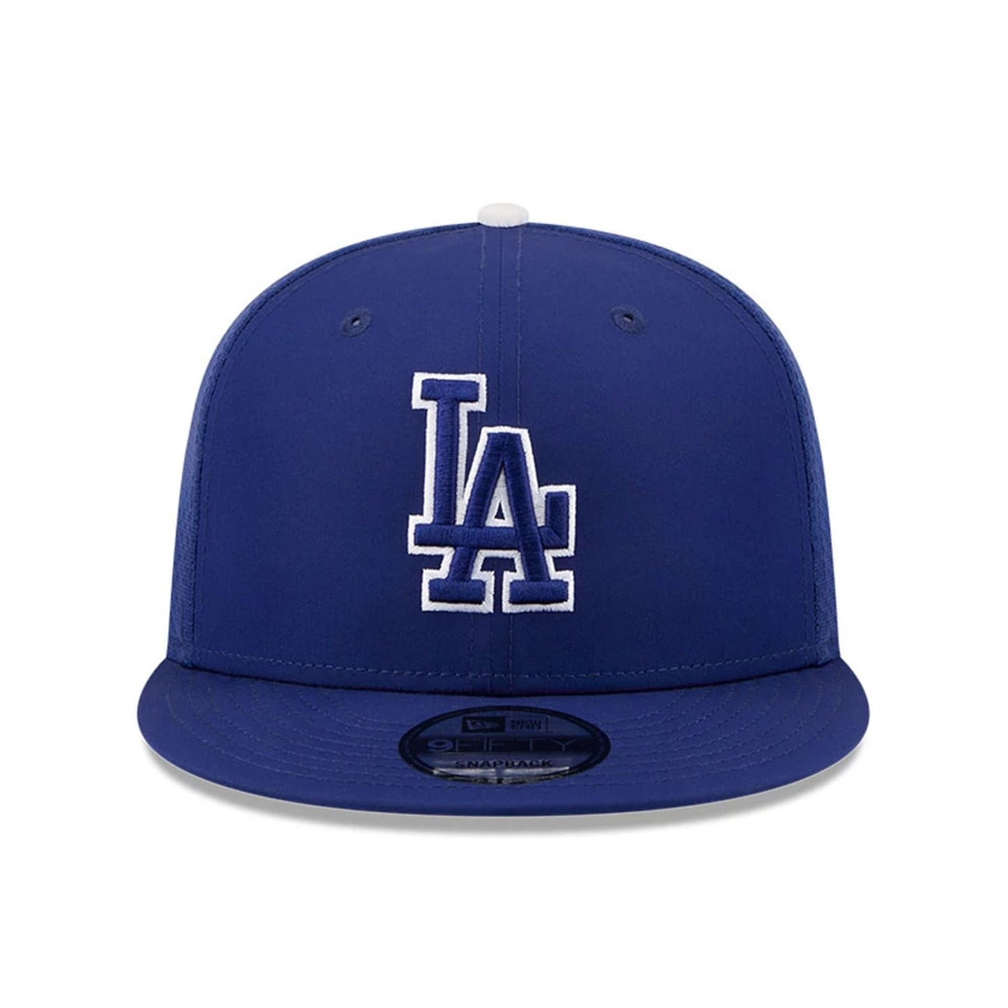 Pictured is this MLB Batting Practice 2026 LA Dodgers 9FIFTY Snapback Adjustable cap in dark blue. 3