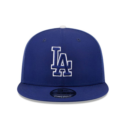 Pictured is this MLB Batting Practice 2026 LA Dodgers 9FIFTY Snapback Adjustable cap in dark blue. 3