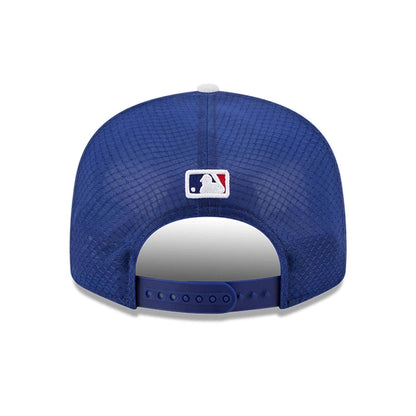 Pictured is this MLB Batting Practice 2026 LA Dodgers 9FIFTY Snapback Adjustable cap in dark blue. 6