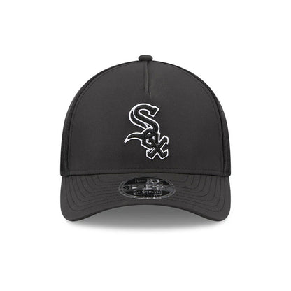 Pictured is this MLB Batting Practice 2026 Chicago White Sox 9FORTY M-Crown A-Frame Adjustable cap in black. 2