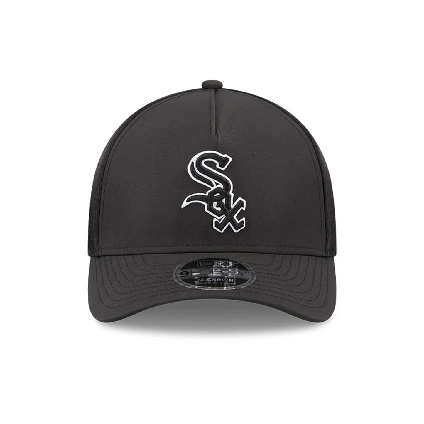 Pictured is this MLB Batting Practice 2026 Chicago White Sox 9FORTY M-Crown A-Frame Adjustable cap in black. 2