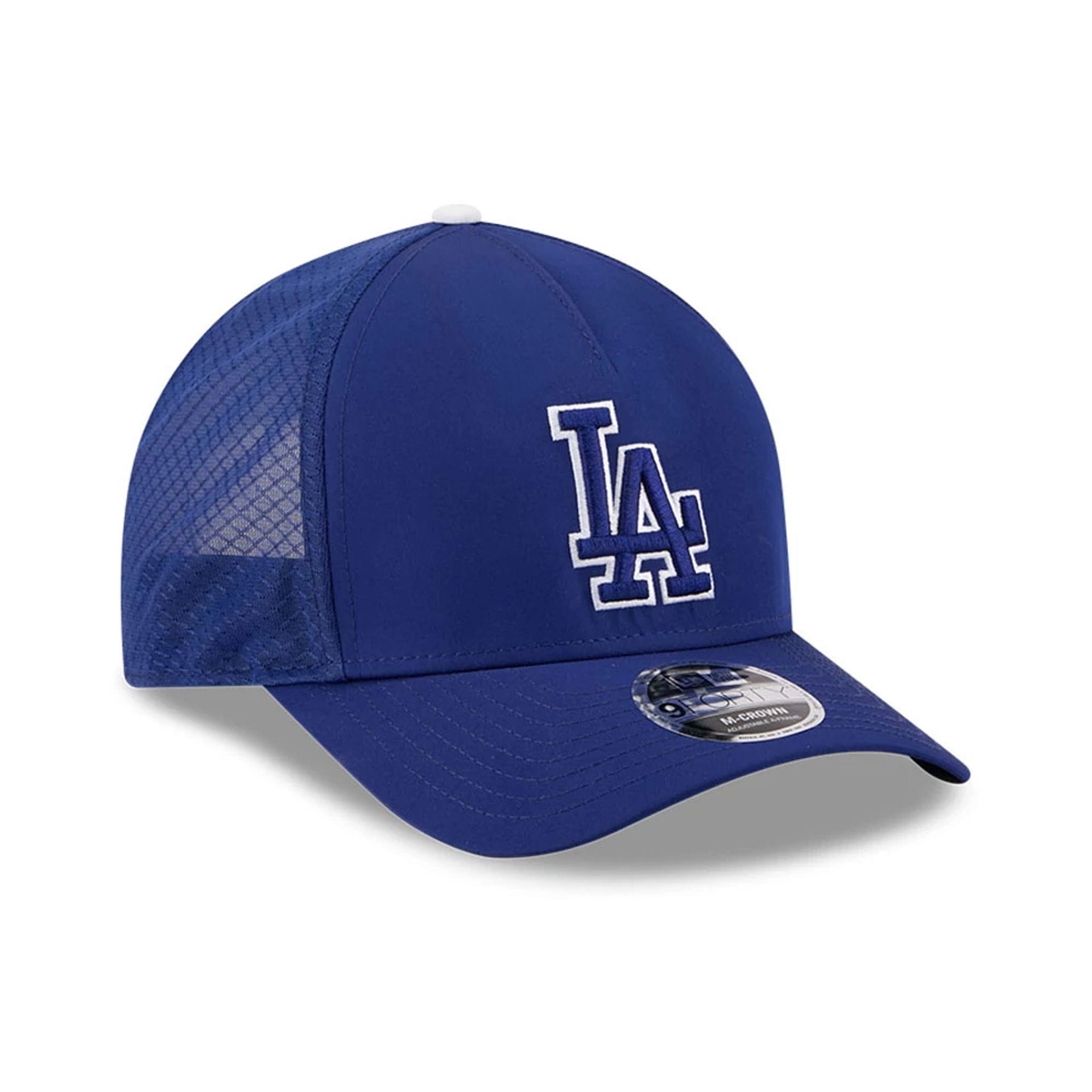 Pictured is this MLB Batting Practice 2026 LA Dodgers 9FORTY M-Crown A-Frame Adjustable cap in dark blue. 3