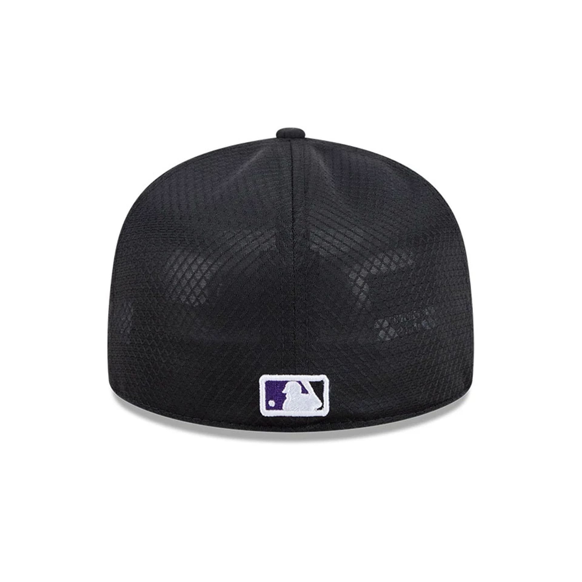Pictured is this MLB Batting Practice 2026 Colorado Rockies 59FIFTY Fitted cap in black. 4