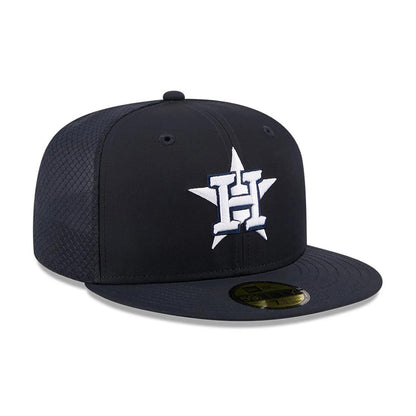 Pictured is this MLB Batting Practice 2026 Houston Astros 59FIFTY Fitted cap in navy. 3