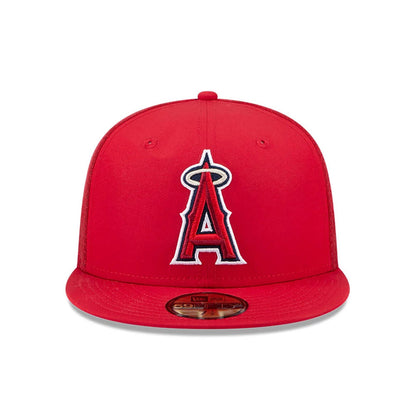 Pictured is this MLB Batting Practice 2026 LA Angels 59FIFTY Fitted cap in red. 2
