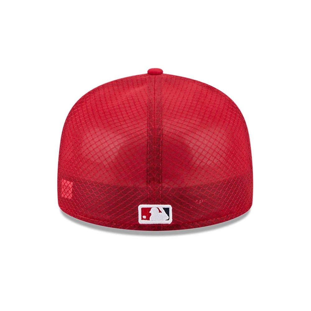 Pictured is this MLB Batting Practice 2026 LA Angels 59FIFTY Fitted cap in red. 4