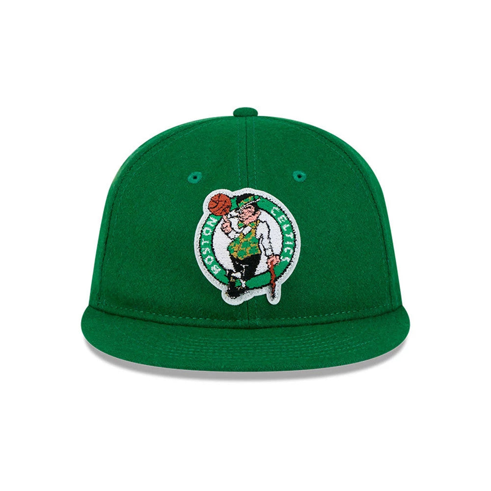 Pictured is this NBA Chenille Woven Boston Celtics Retro Crown 9FIFTY cap in green. 4