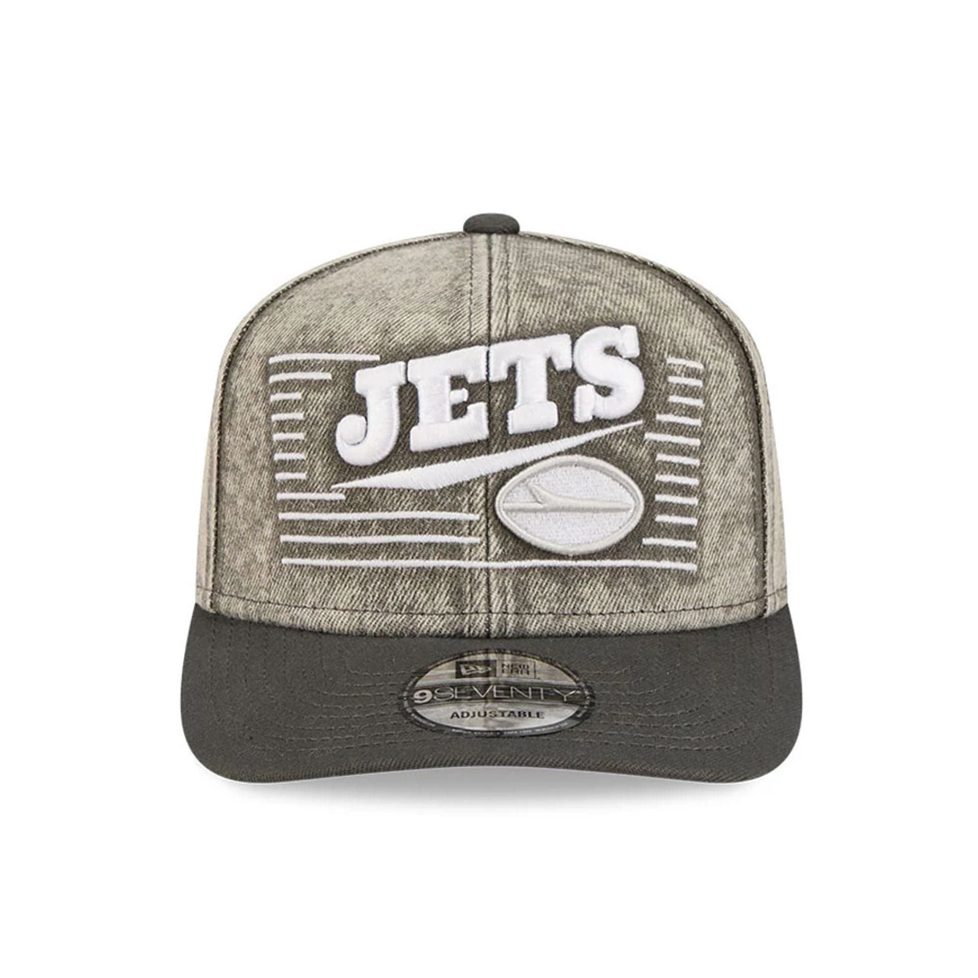 NFL Washed Denim Jets Dark Grey 9SEVENTY Stretch Snap Cap | NEC EU