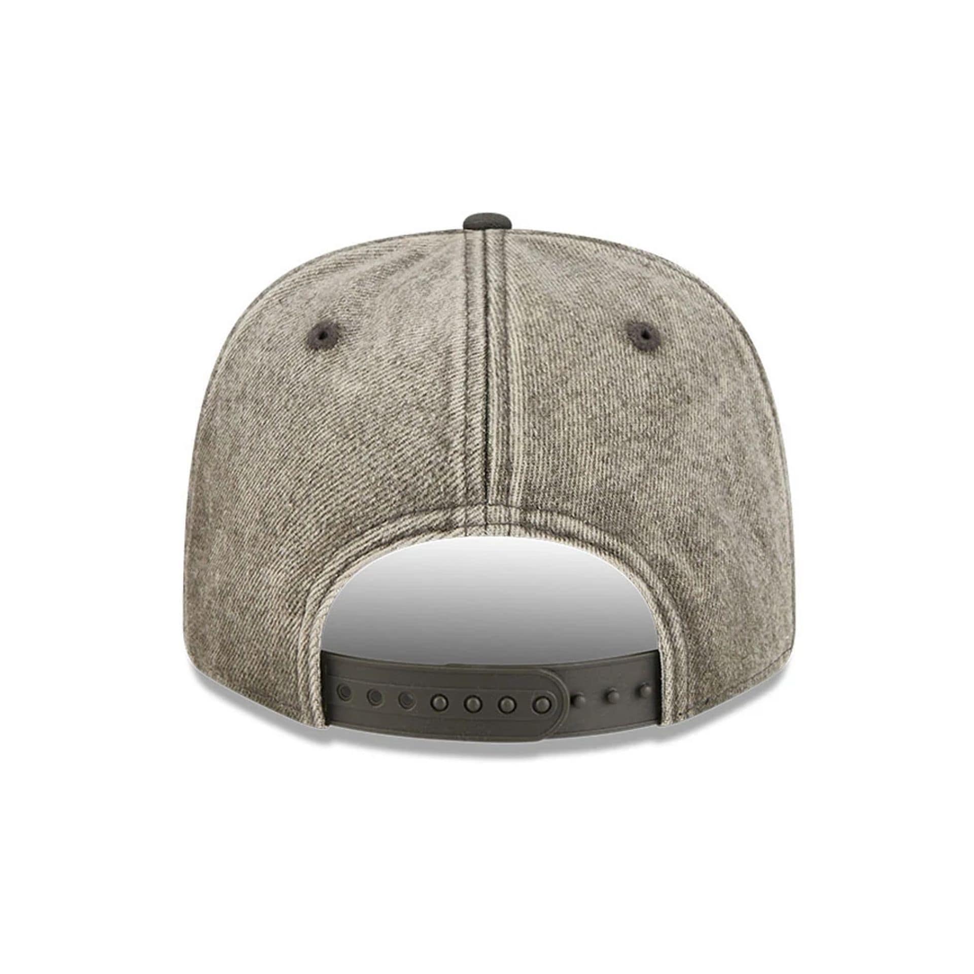 Pictured is this NFL Washed Denim Las Vegas Raiders 9SEVENTY Stretch Snap cap in dark grey. 6