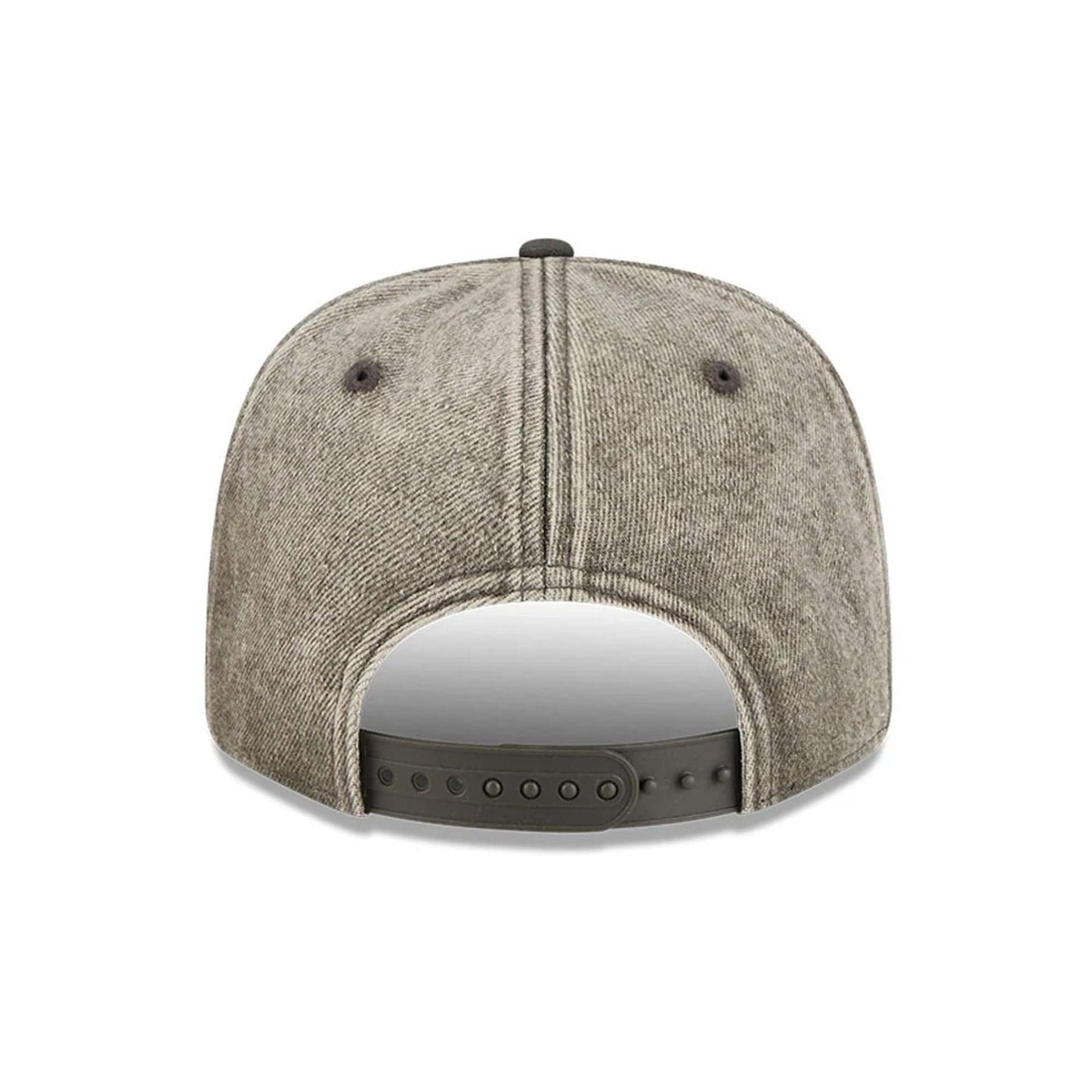 Pictured is this NFL Washed Denim Las Vegas Raiders 9SEVENTY Stretch Snap cap in dark grey. 6