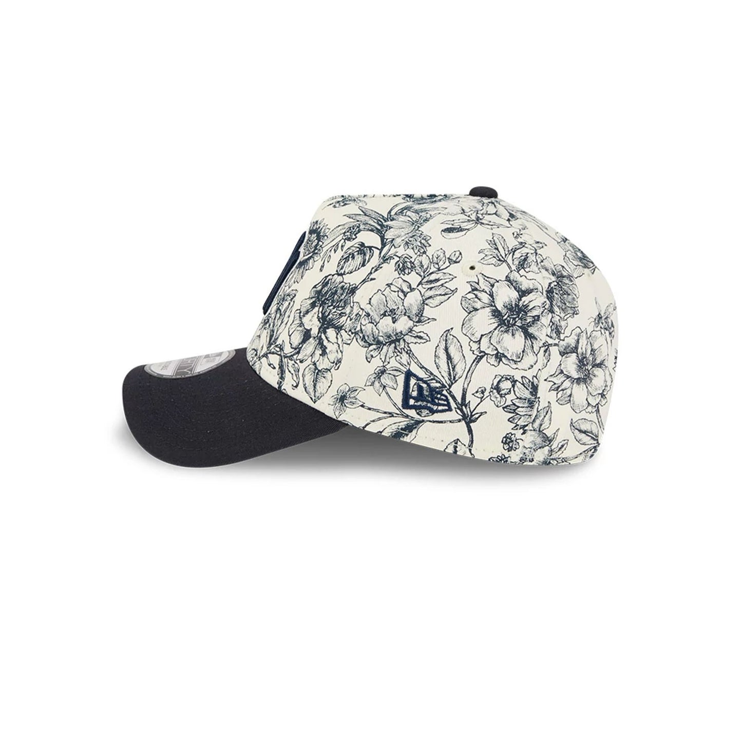 Pictured is this MLB Spring Floral New York Yankees 9FORTY A-Frame cap in navy. 5