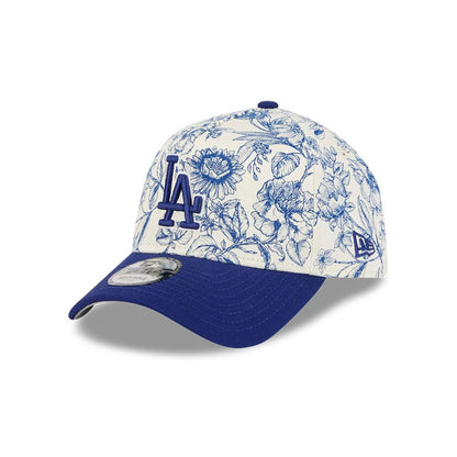 Pictured is this MLB Spring Floral LA Dodgers 9FORTY A-Frame cap in dark blue. 1