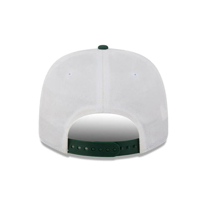 Pictured is this NFL Duck Cloth Green Bay Packers 9SEVENTY Stretch Snap cap in white. 7