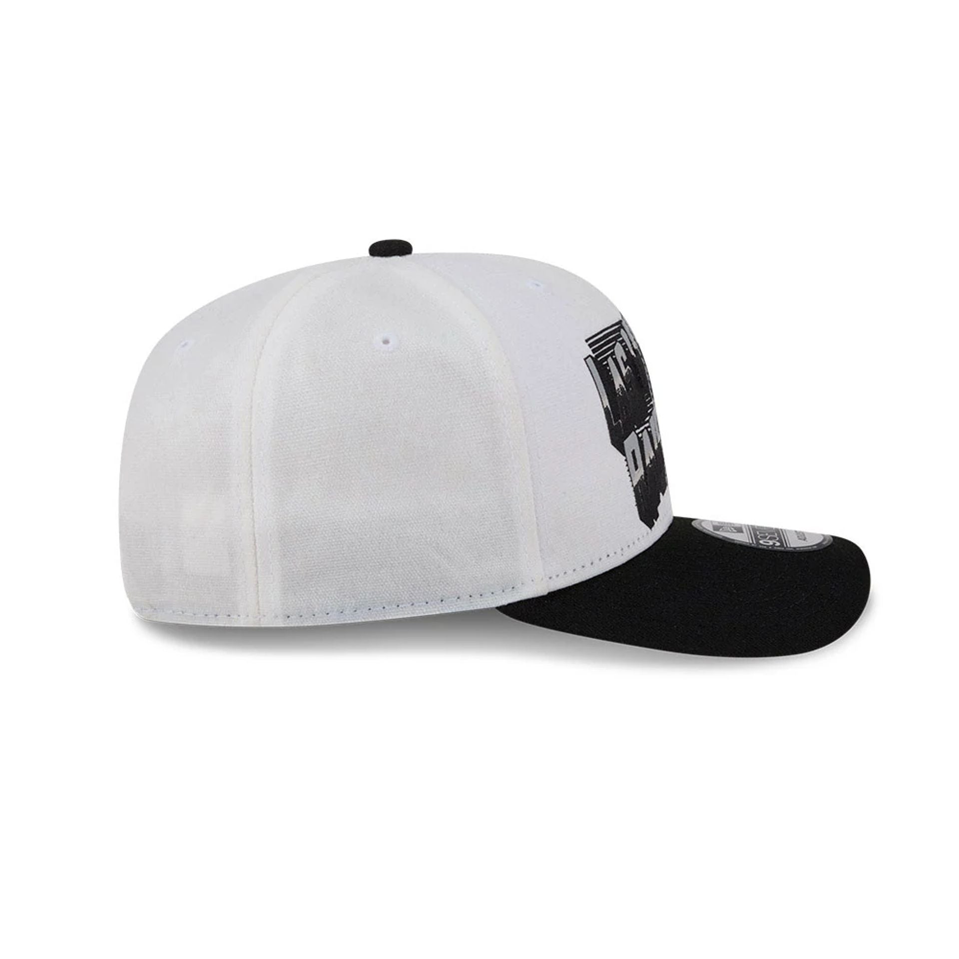 Pictured is this NFL Duck Cloth Las Vegas Raiders 9SEVENTY Stretch Snap cap in white. 6