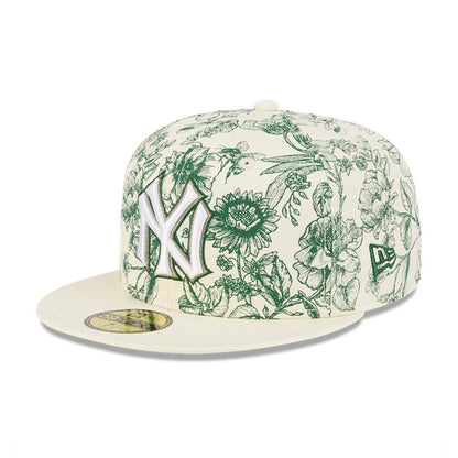 Pictured is this MLB Spring Floral New York Yankees 59FIFTY Fitted cap in white. 3