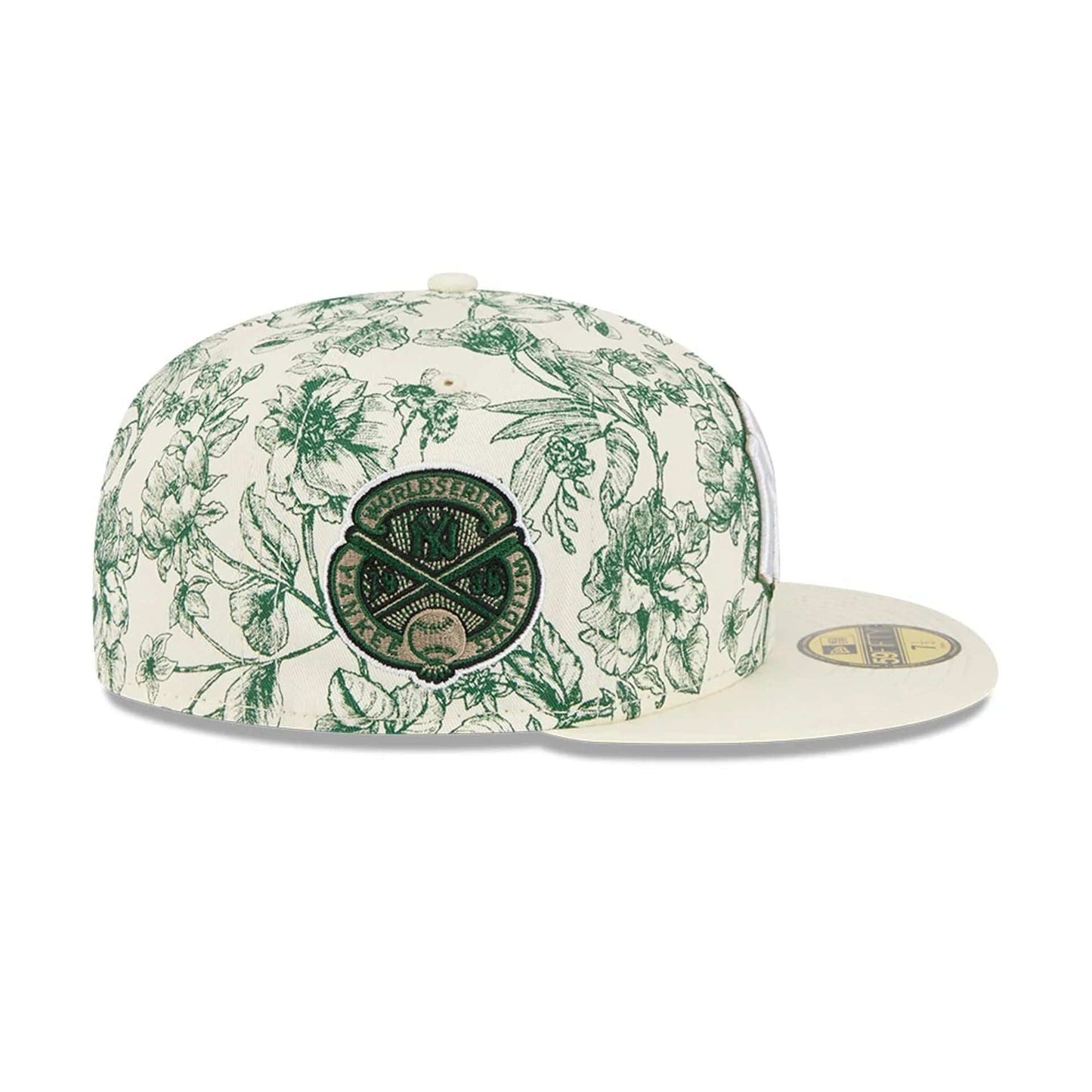 Pictured is this MLB Spring Floral New York Yankees 59FIFTY Fitted cap in white. 4