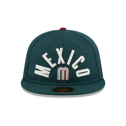 Pictured is this WBC Classical Script Mexico Retro Crown 59FIFTY Fitted cap in Dark Green. 3