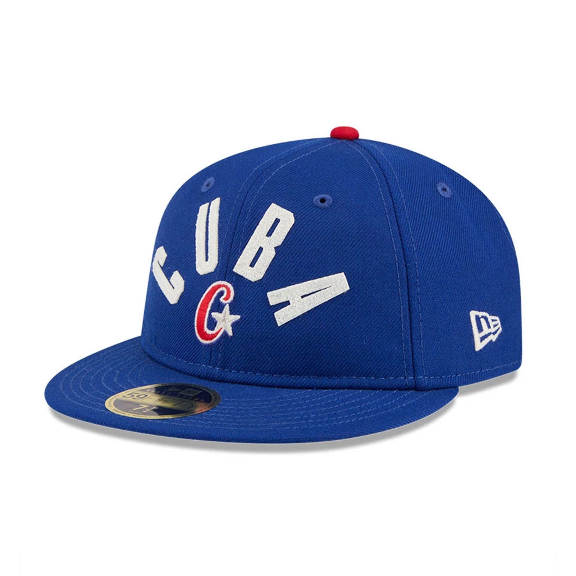 Pictured is this WBC Classical Script Cuba Retro Crown 59FIFTY Fitted cap in blue. 4