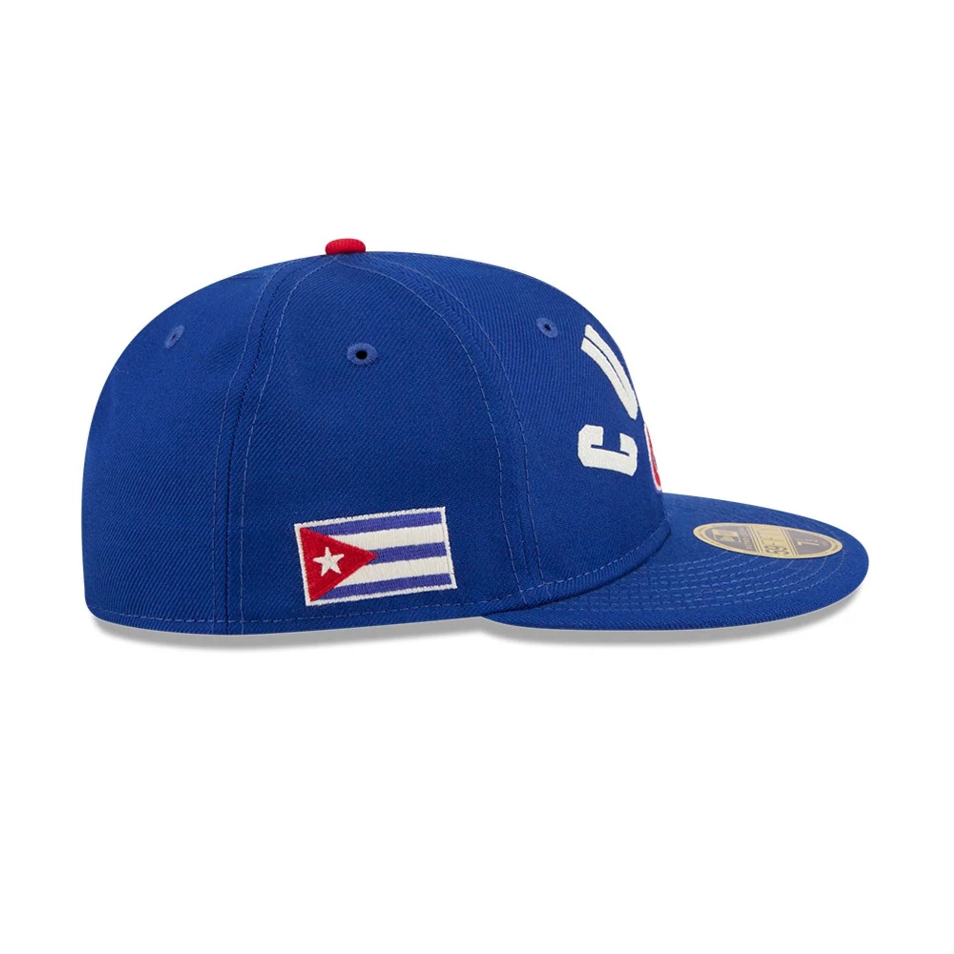 Pictured is this WBC Classical Script Cuba Retro Crown 59FIFTY Fitted cap in blue. 5