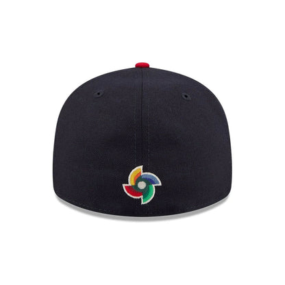 Pictured is this WBC Classical Script Czech Republic Retro Crown 59FIFTY Fitted cap in navy. 7