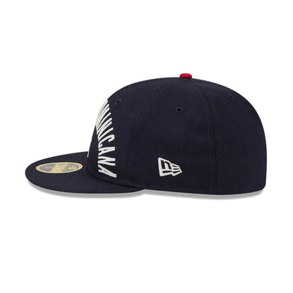 Pictured is this WBC Classical Script Dominican Republic Retro Crown 59FIFTY Fitted cap in Navy. 6