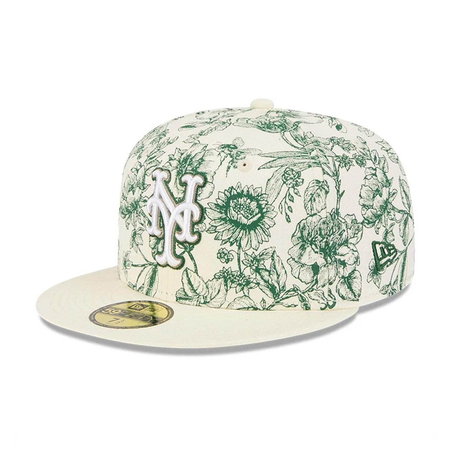 Pictured is this MLB Spring Floral New York Mets 59FIFTY Fitted cap in white. 3