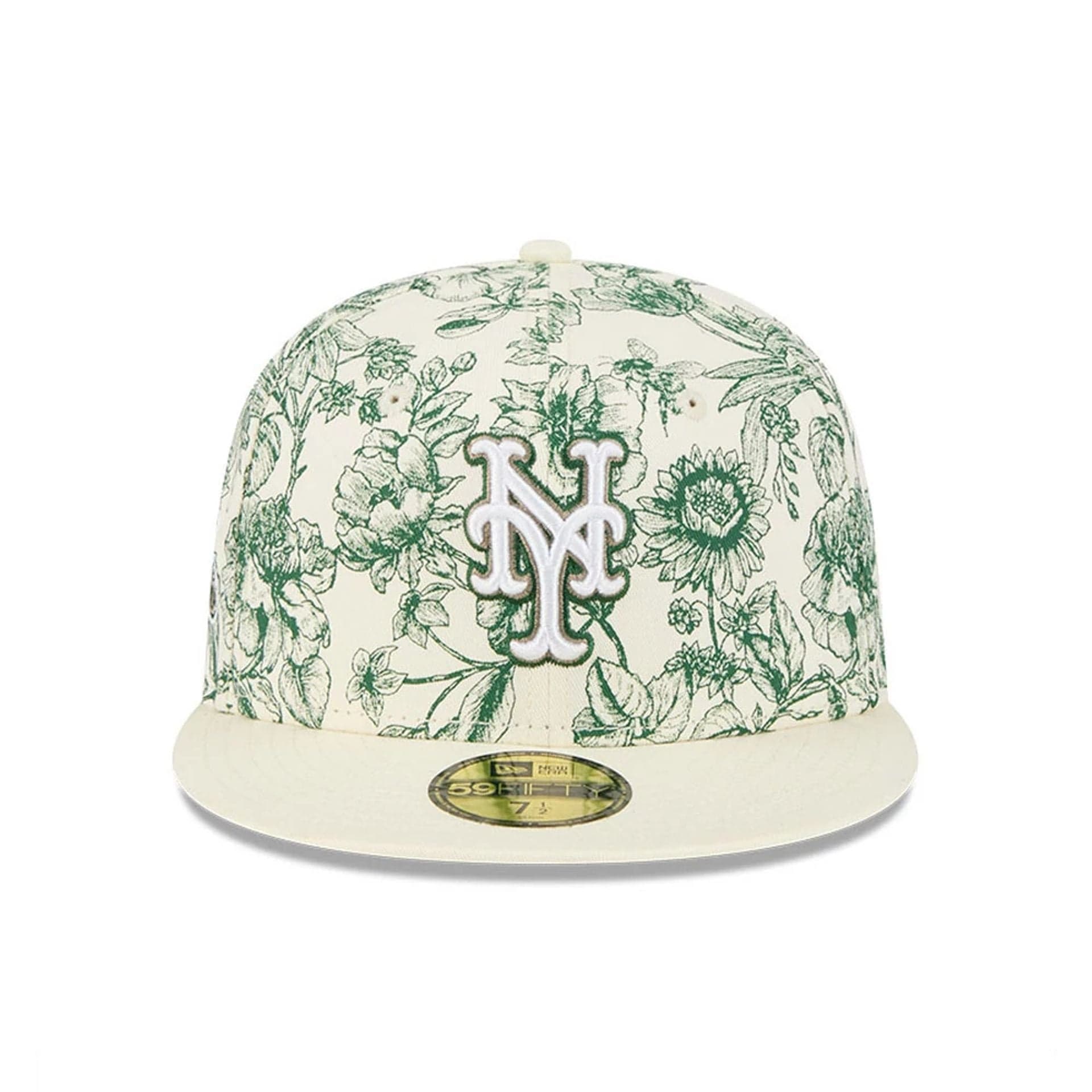 Pictured is this MLB Spring Floral New York Mets 59FIFTY Fitted cap in white. 2