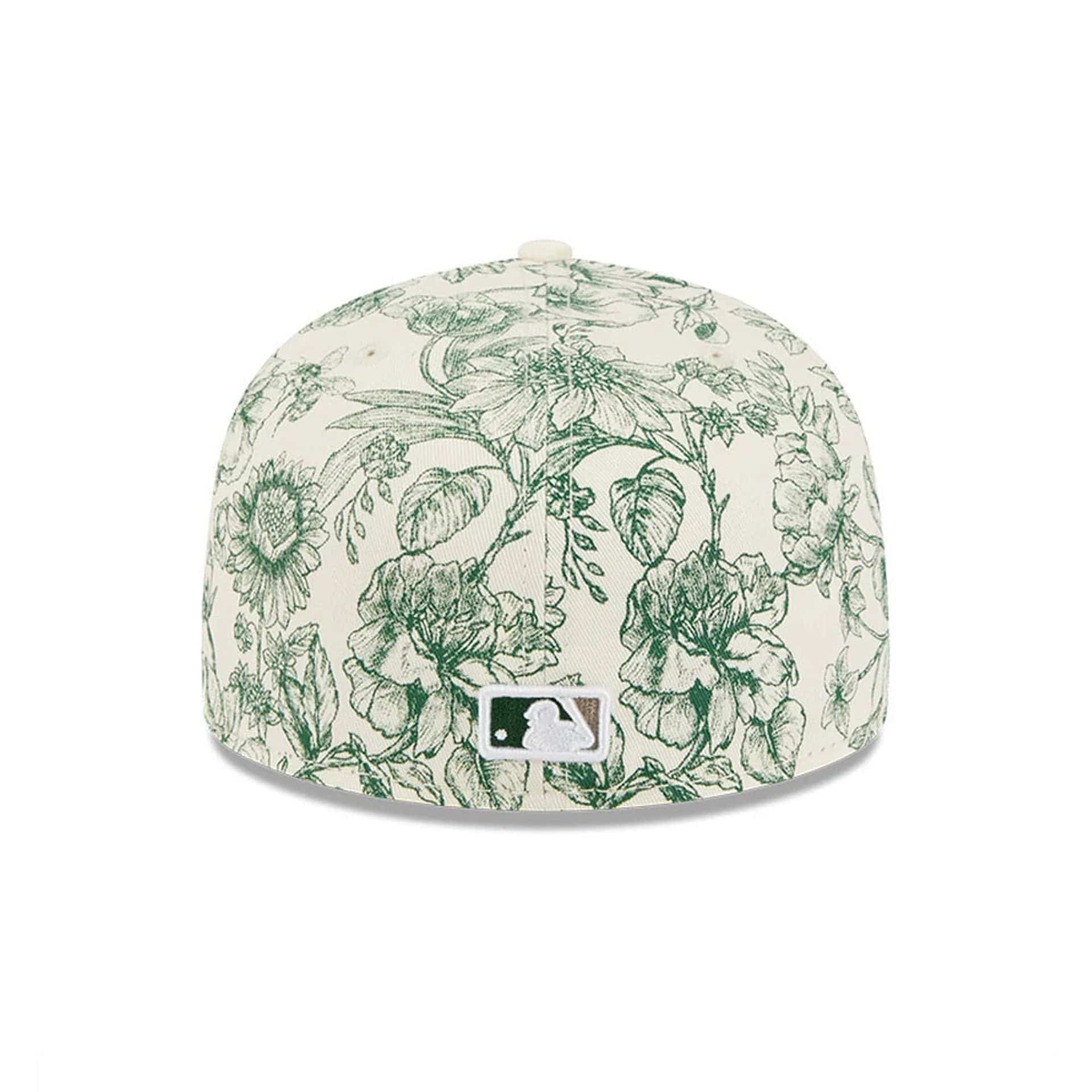 Pictured is this MLB Spring Floral Athletics 59FIFTY Fitted cap in white. 6