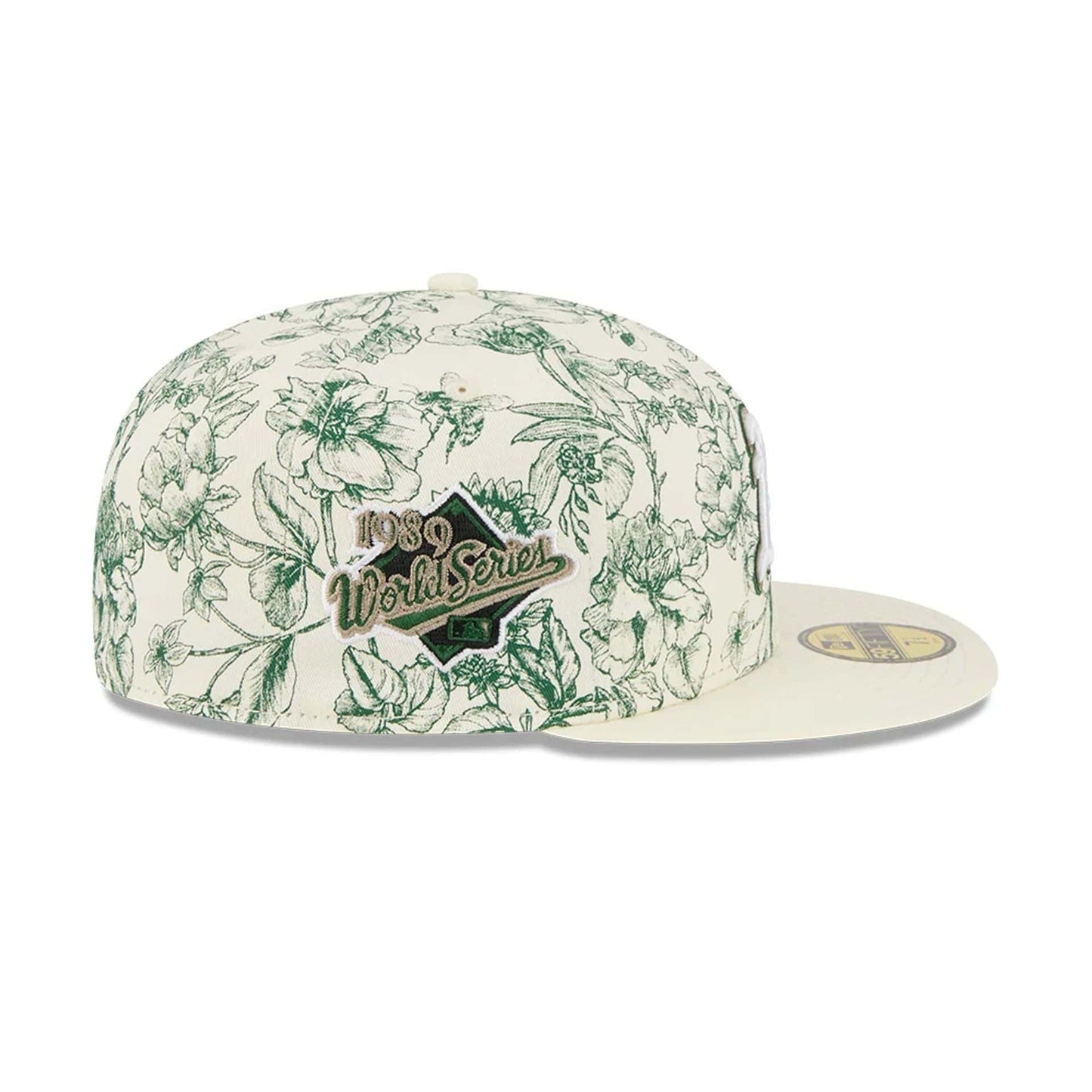 Pictured is this MLB Spring Floral Athletics 59FIFTY Fitted cap in white. 4