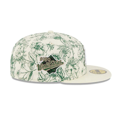 Pictured is this MLB Spring Floral Athletics 59FIFTY Fitted cap in white. 4