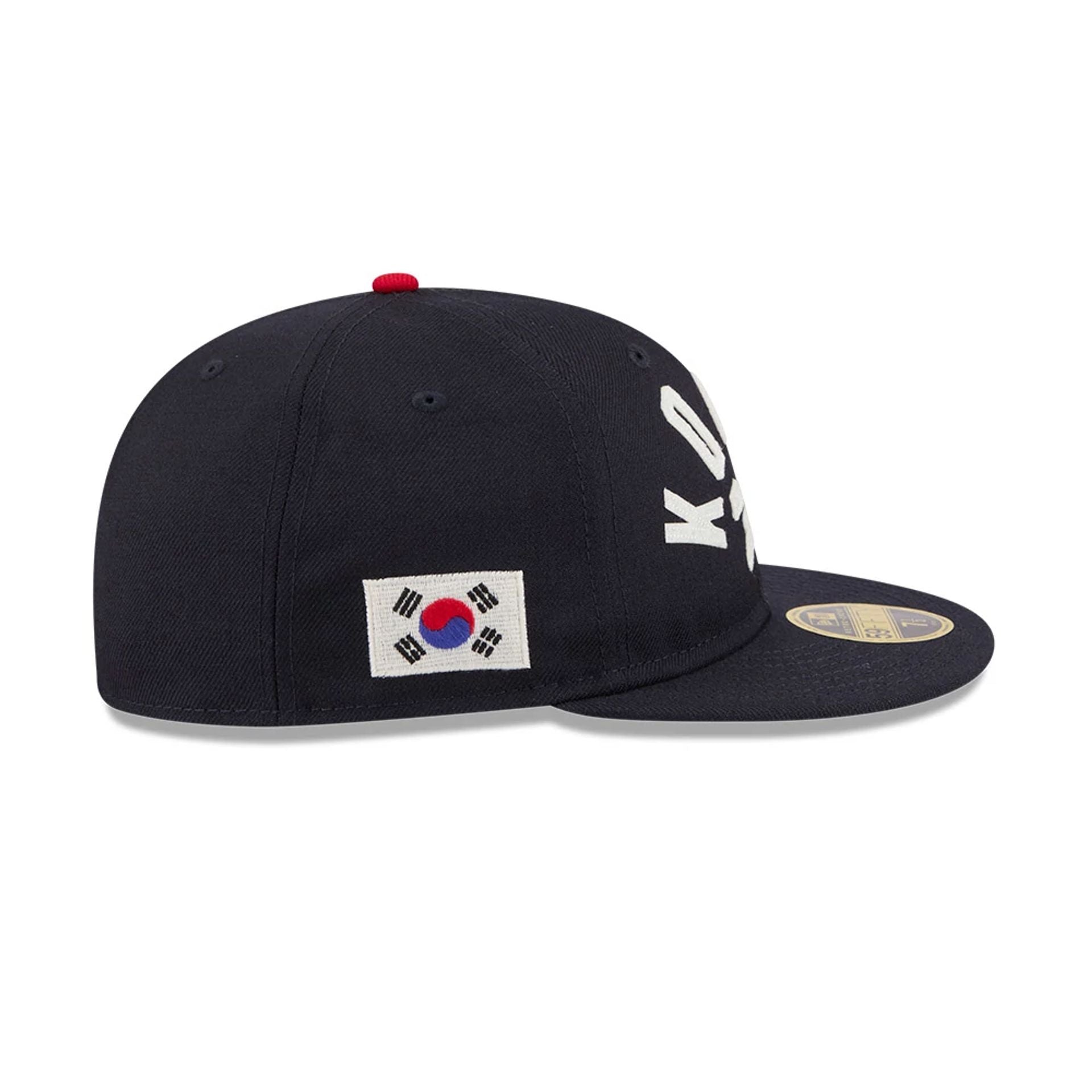 Pictured is this WBC Classical Script Korea Retro Crown 59FIFTY Fitted cap in blue. 5