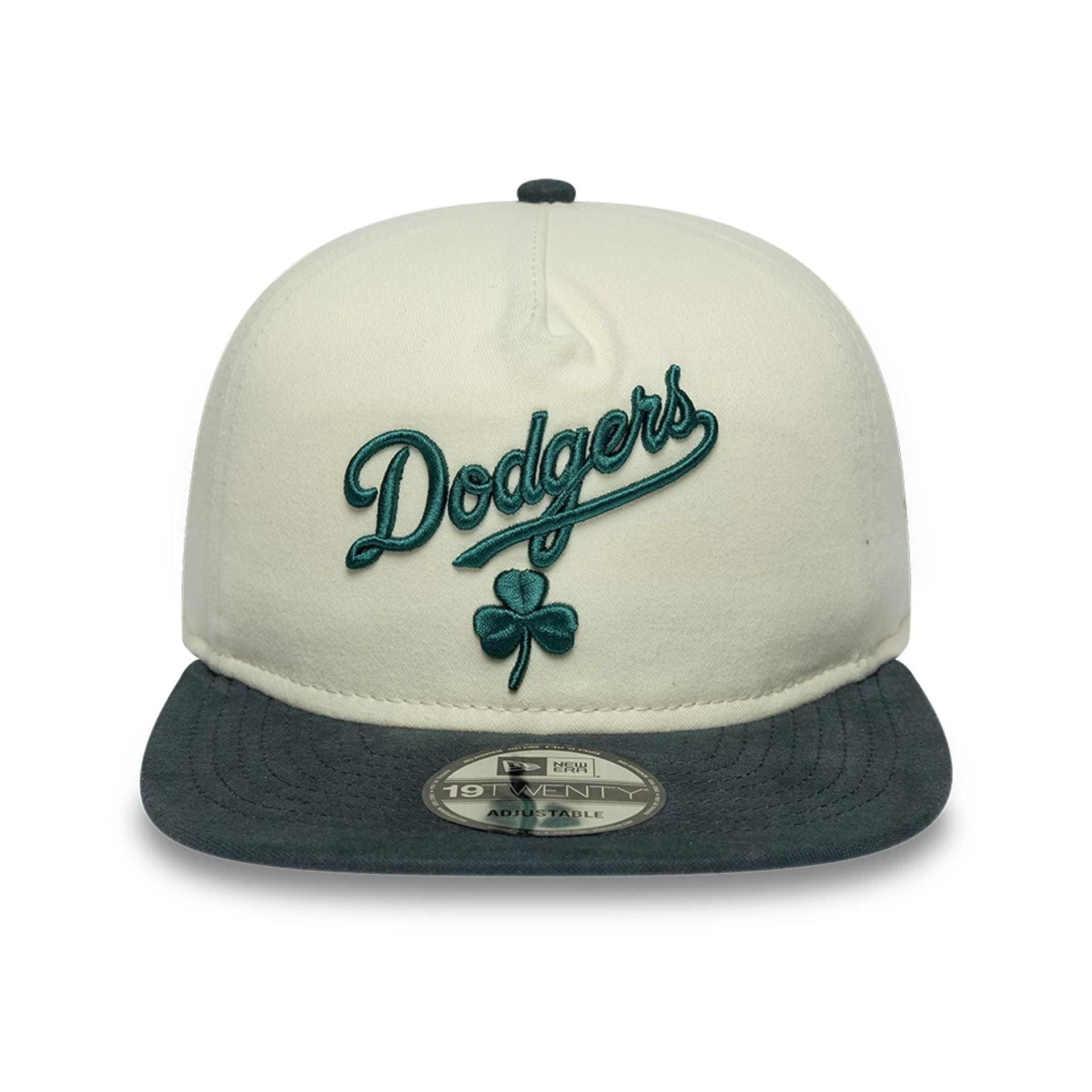 Pictured is this MLB Metallic Logo LA Dodgers 19TWENTY cap in cream. 3