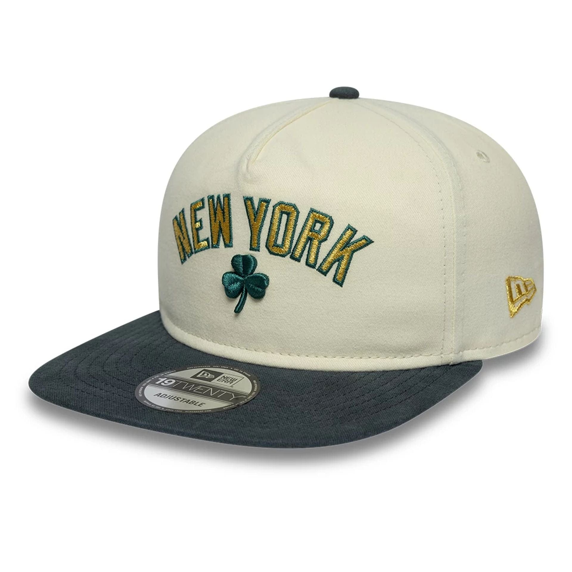 Pictured is this MLB Metallic Logo New York Yankees 19TWENTY cap in cream. 1