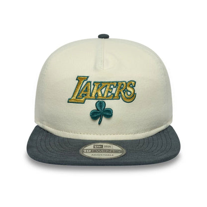 Pictured is this NBA Metallic Logo LA Lakers 19TWENTY cap in cream. 3