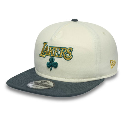 Pictured is this NBA Metallic Logo LA Lakers 19TWENTY cap in cream. 1