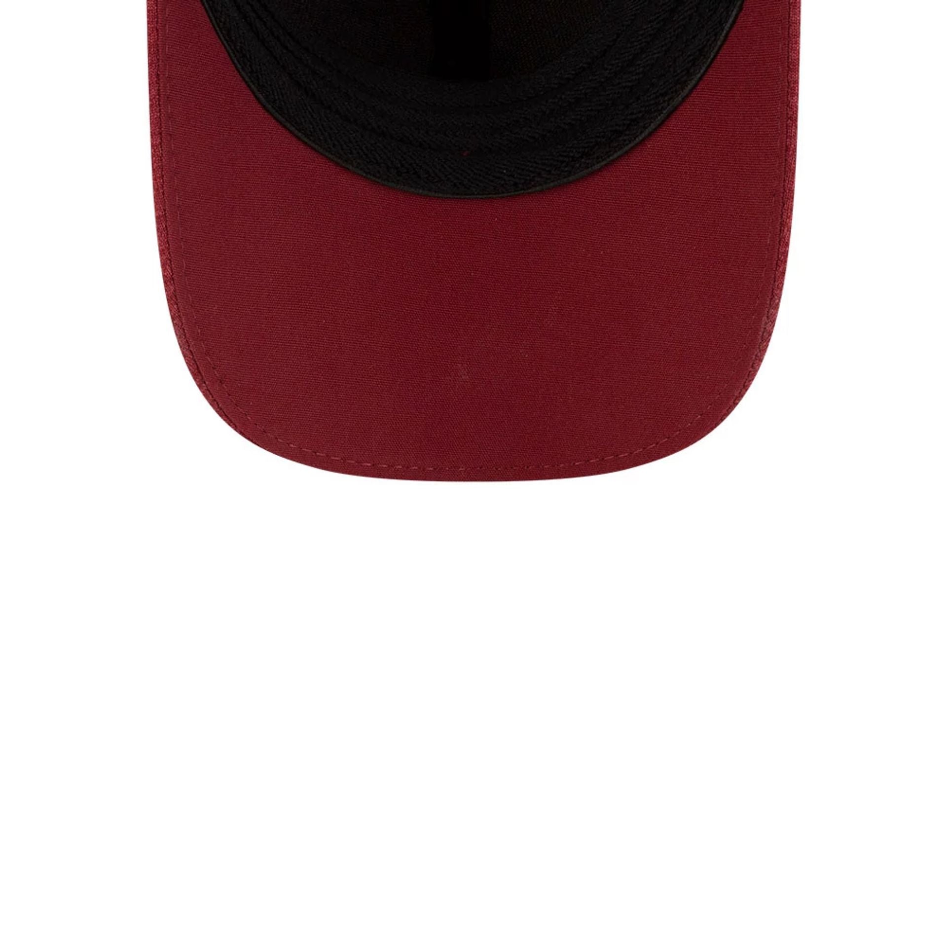 Pictured is this New Era 39THIRTY Infinity Stretch Fit cap in dark red. 7