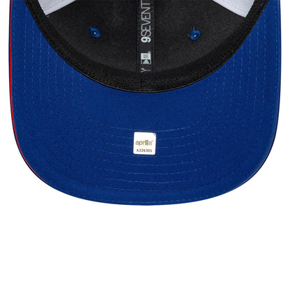 Pictured is this Aprilia Replica Le Mans Race Special 9SEVENTY Stretch Snap cap in blue. 5