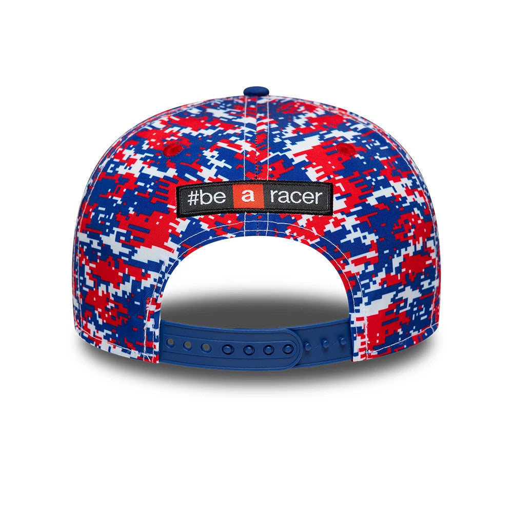 Pictured is this Aprilia Replica Marco Bezzecchi Le Mans Race Special 9SEVENTY Stretch Snap cap in blue. 4