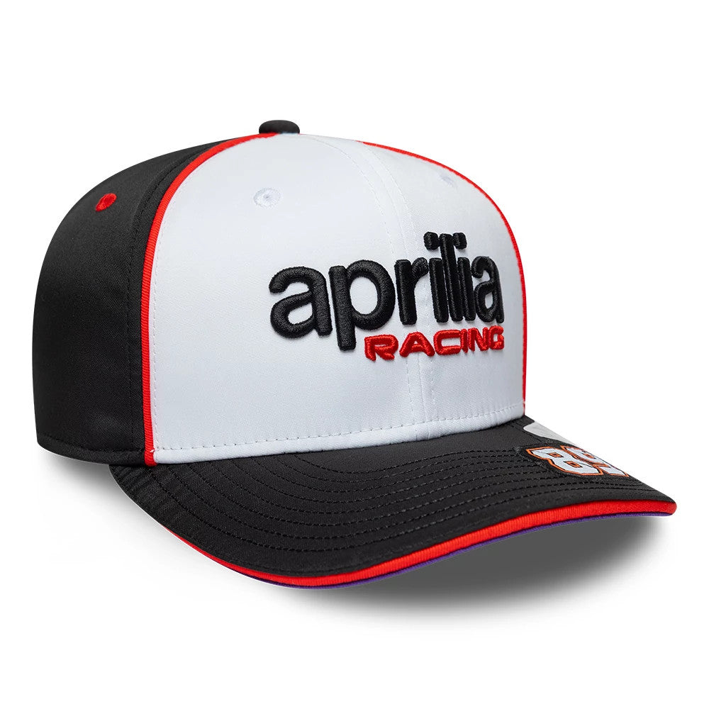 Pictured is this Aprilia Replica Jorge Martin 9SEVENTY Stretch Snap cap in white. 5