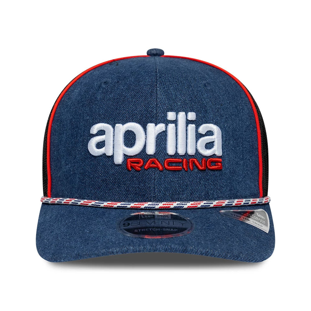 Pictured is this Aprilia Replica Austin Race Special 9SEVENTY Stretch Snap cap in blue. 3