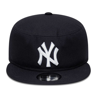 Pictured is this MLB Poly New York Yankees Pillbox Adjustable cap in navy. 2